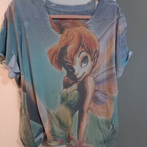 Womens disney short sleeve tinkerbell top